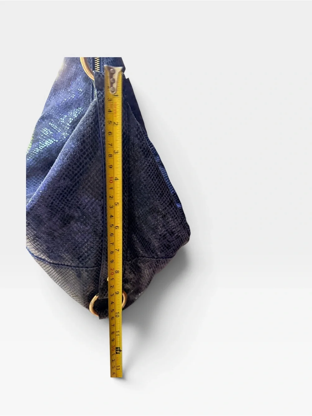 Michael Kors Cobalt/Navy Snakeskin-Textured Hobo Bag